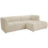 ECKSOFA in Chenille Sandfarben  - Sandfarben/Schwarz, Konventionell, Kunststoff/Textil (255/164cm) - MID.YOU