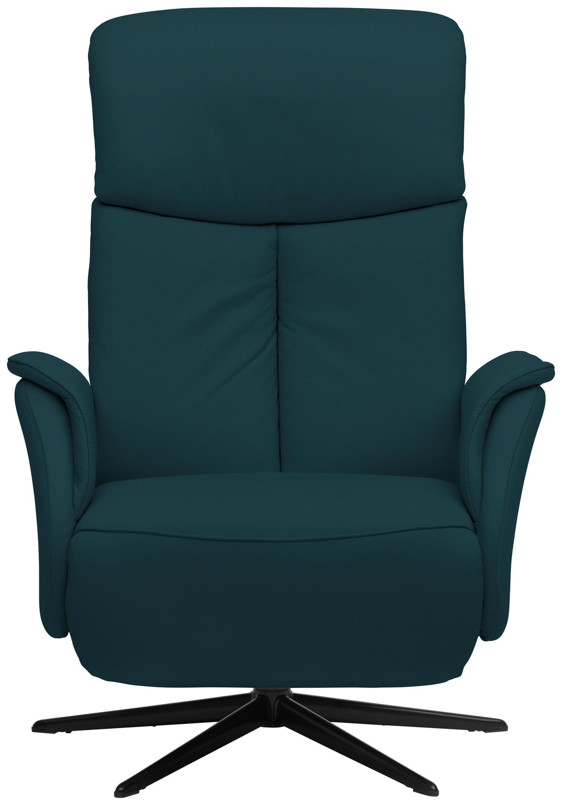 RELAXSESSEL in Leder Blau  - Blau/Schwarz, Design, Leder/Metall (78/106/88cm) - Welnova