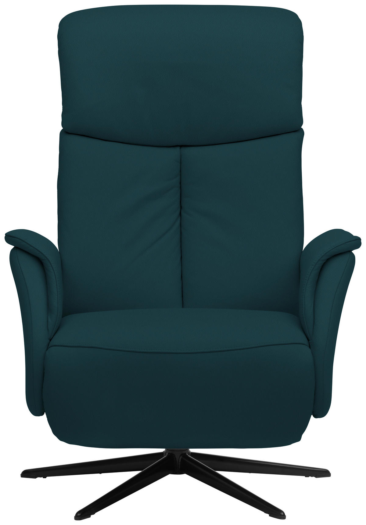 RELAXSESSEL in Leder Blau  - Blau/Schwarz, Design, Leder/Metall (78/106/88cm) - Welnova