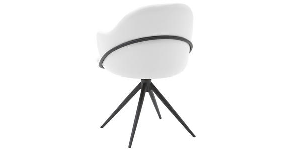 ARMLEHNSTUHL  in Echtleder pigmentiert  - Anthrazit/Weiß, Design, Leder (57/84/44,5cm) - Belluti