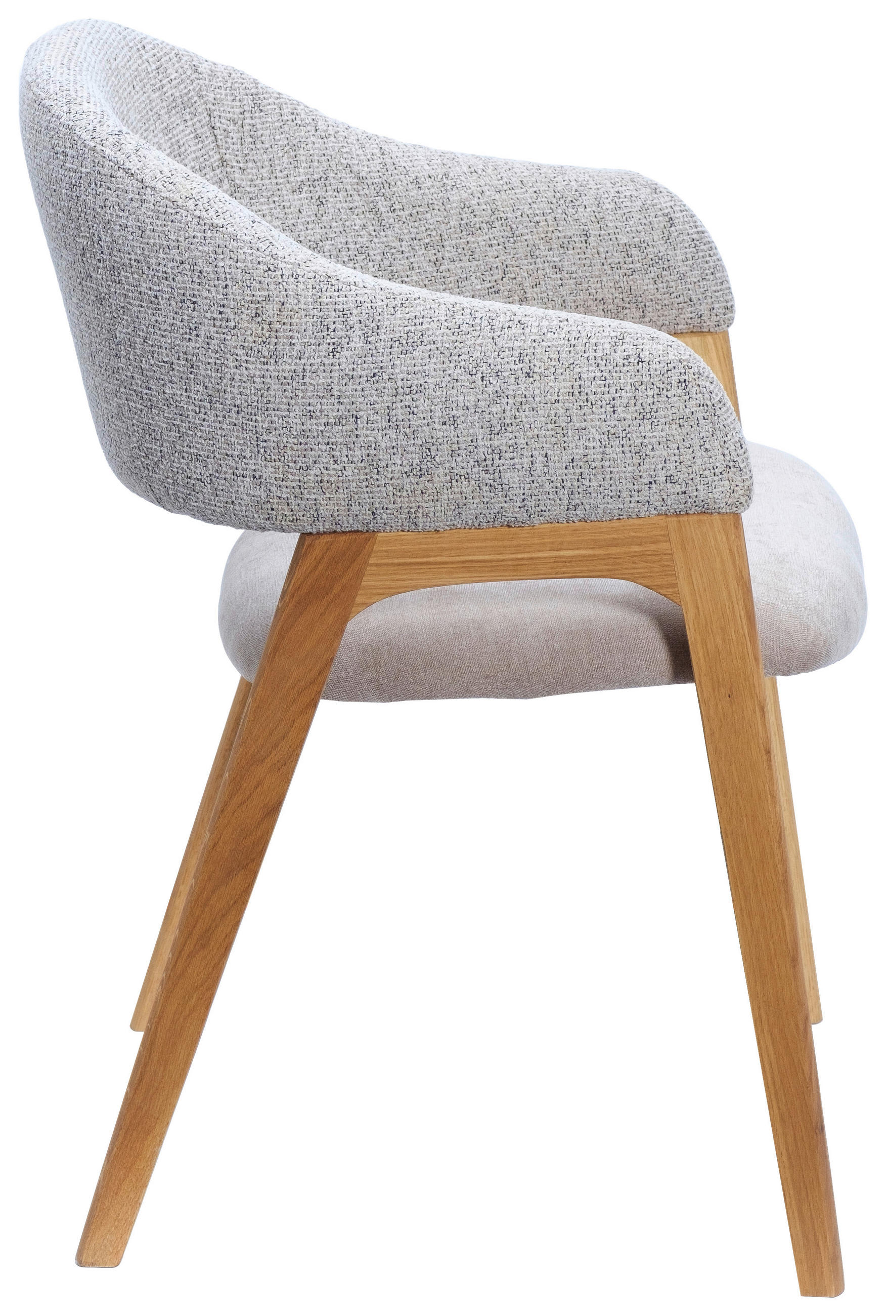 Thumbnail - Linea Natura Armlehnstuhl, Grau, Holz, Textil, Eiche, massiv, eckig, 56.5x82.5x59.5 cm, Esszimmer, Stühle, Esszimmerstüh...