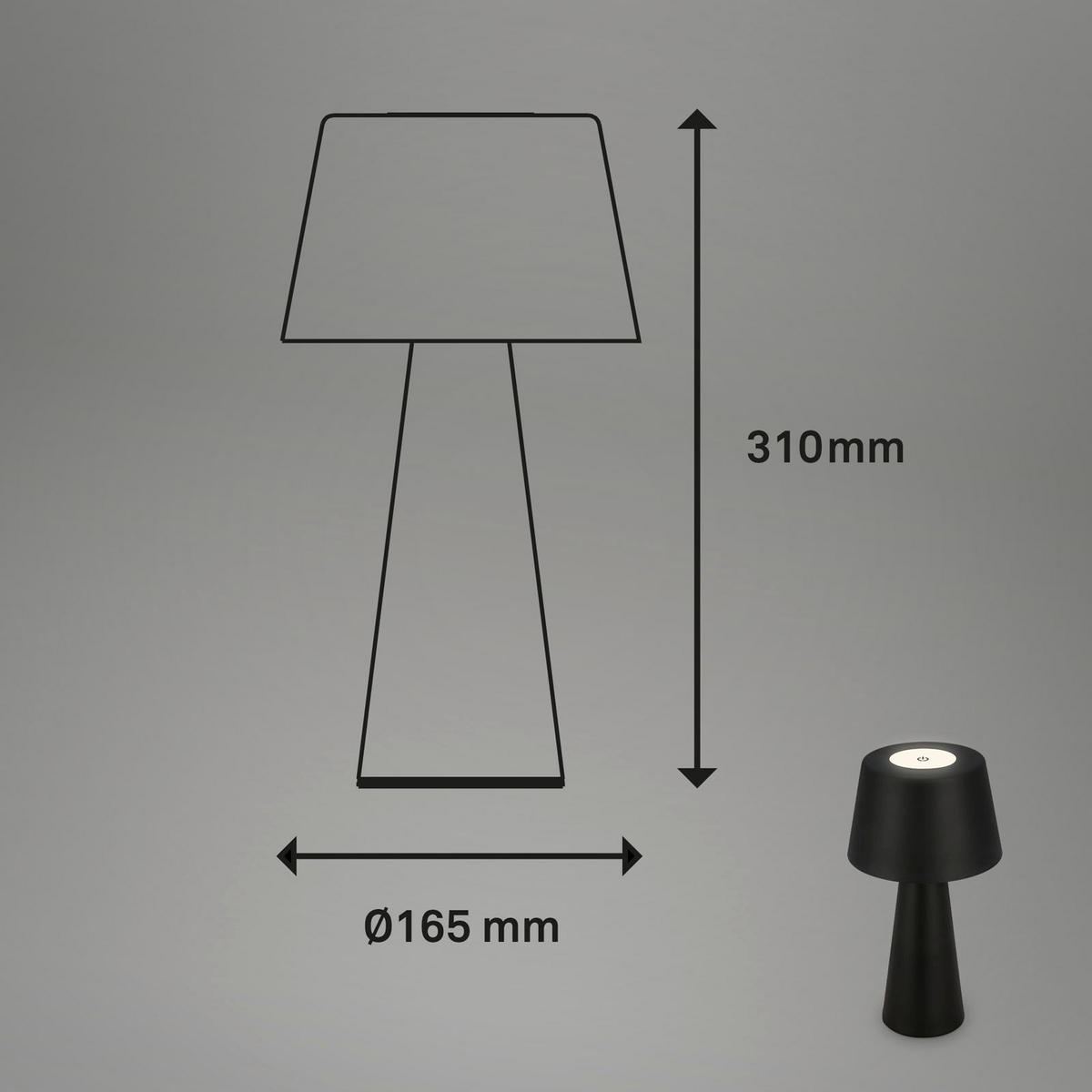STOLNA PUNJIVA SVJETILJKA  - crna, Trend, metal (16,5/31cm)