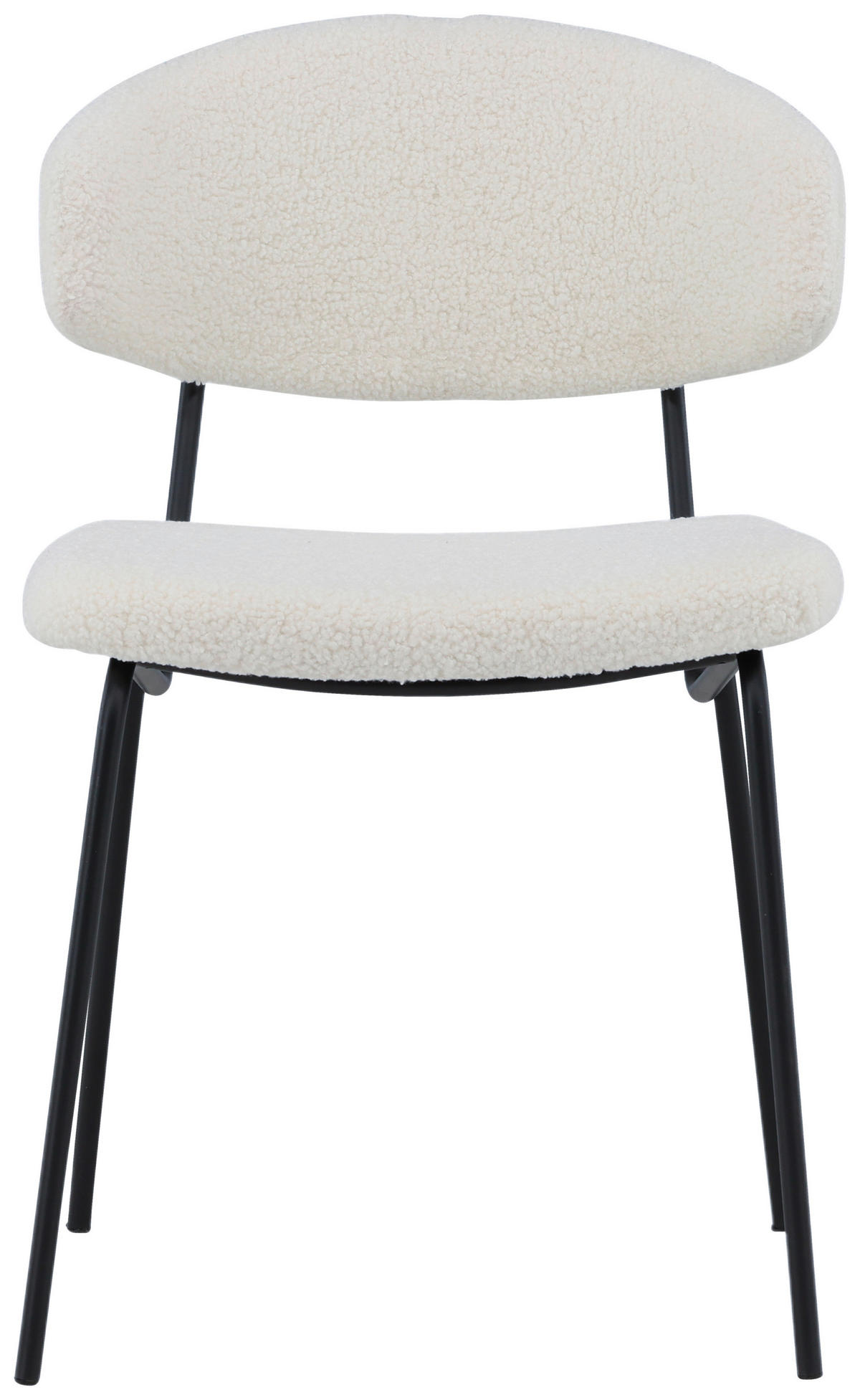 STOLSET 2 styck stål bouclé  - vit/svart, Design, metall/textil (50/79/57cm) - Livetastic