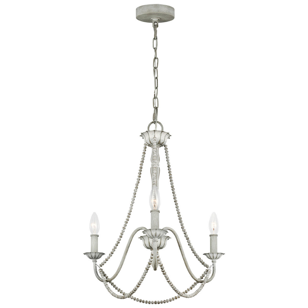 KRONLEUCHTER Maryville 48.3/59.4  cm  - Hellgrau, KONVENTIONELL, Holz/Metall (48.3/59.4 cm) - Elstead Lighting
