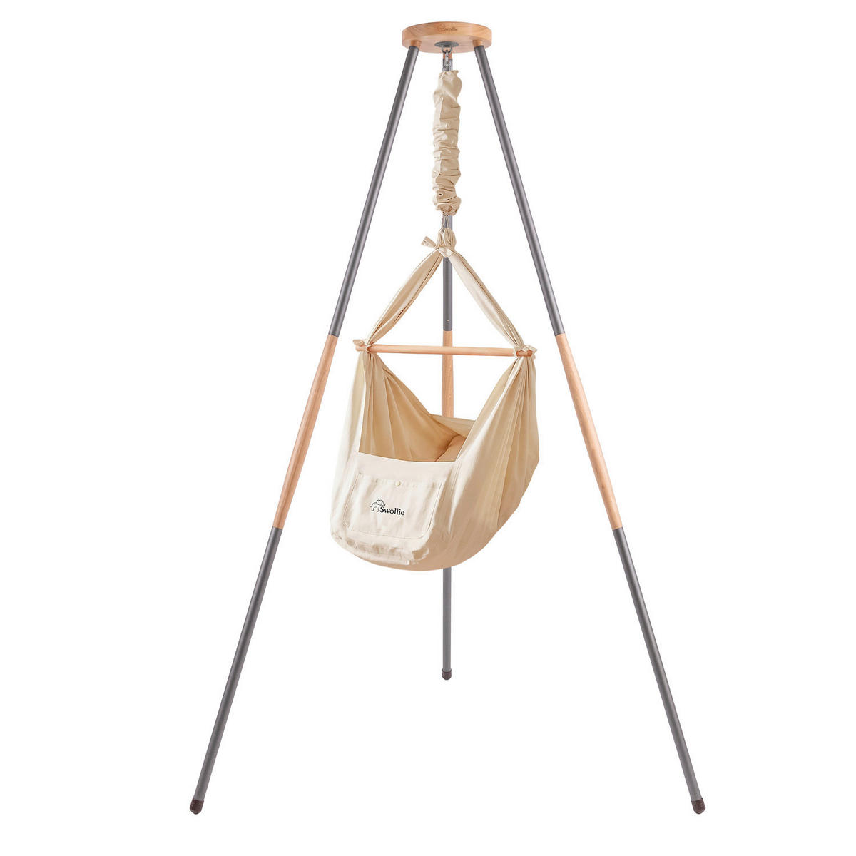 FEDERWIEGE  120/120/194 cm  - Anthrazit/Beige, Basics, Textil (120/120/194cm)