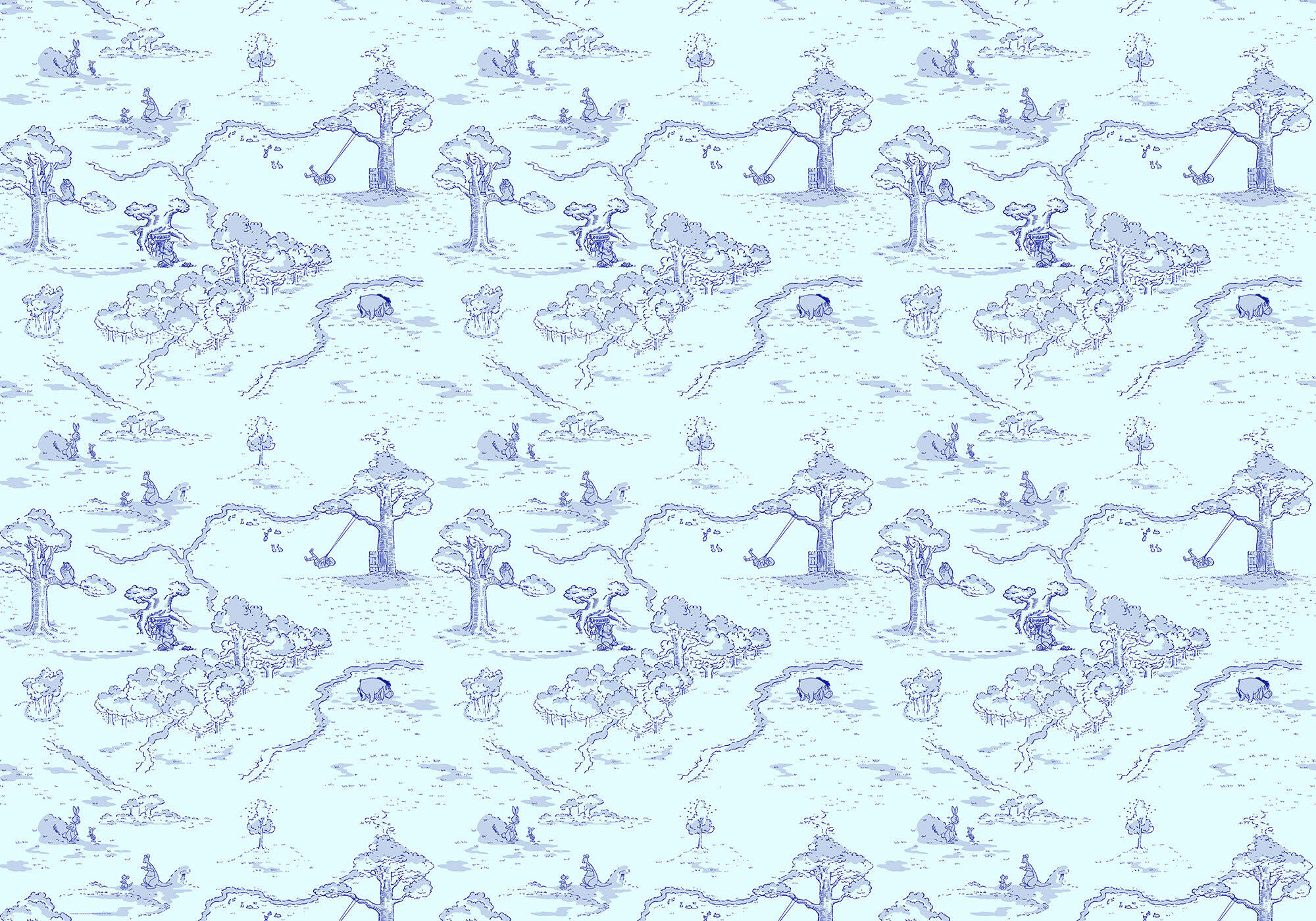 FOTOTAPET 400/280 cm  - blå, Trend, textil (400/280cm)
