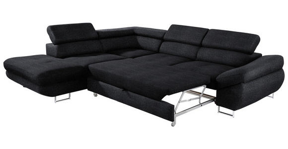 ECKSOFA in Webstoff Anthrazit  - Anthrazit, Design, Textil/Metall (235/280cm) - Hom`in