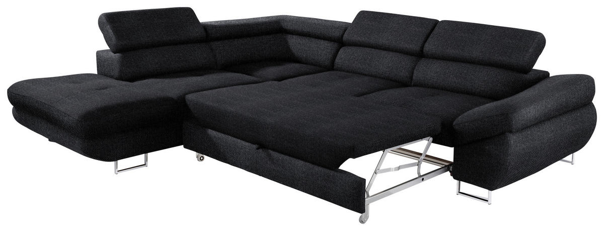 ECKSOFA in Webstoff Anthrazit  - Anthrazit, Design, Textil/Metall (235/280cm) - Hom`in
