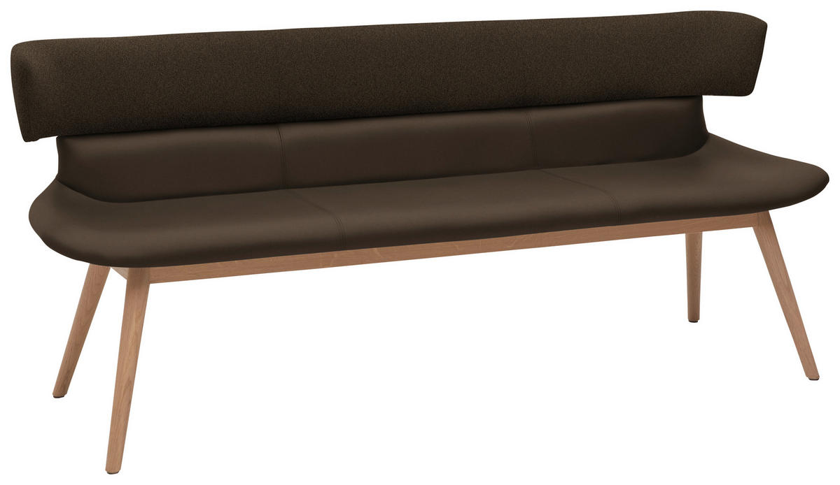 SITZBANK 170/84,5/64,5 cm  in Braun, Eichefarben  - Eichefarben/Braun, Natur, Leder/Holz (170/84,5/64,5cm) - Voglauer