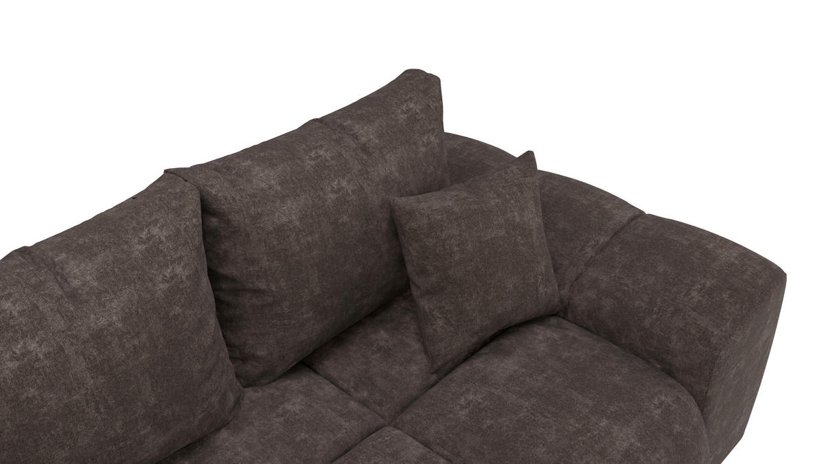 BIGSOFA Chenille Graphitfarben  - Schwarz/Graphitfarben, KONVENTIONELL, Kunststoff/Textil (266/89/104cm) - Carryhome