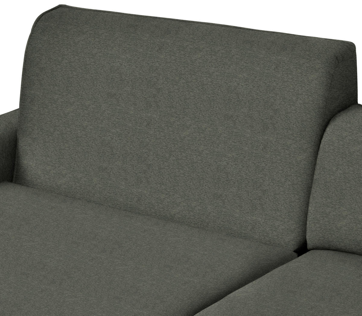 ECKSOFA in Flachgewebe Dunkelgrün  190/285 cm  - Dunkelgrün/Schwarz, Design, Textil/Metall (190/285cm) - Johann Jakob