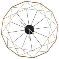 WANDUHR  Schwarz, Goldfarben 87 cm  - Goldfarben/Schwarz, Basics, Metall (87cm) - Ambia Home