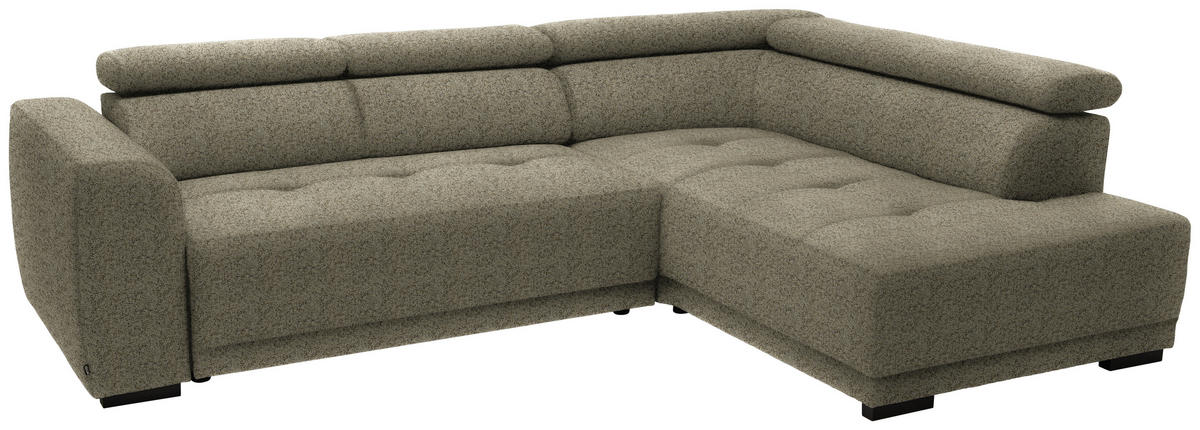 ECKSOFA in Struktur Hellbraun  284/205 cm  - Hellbraun/Schwarz, Design, Kunststoff/Textil (284/205cm) - Xora