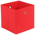 FALTBOX 4er Set Metall, Textil, Karton Rot, Silberfarben  - Rot/Silberfarben, Design, Karton/Textil (32/32/32cm) - Carryhome