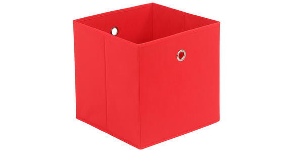 FALTBOX 4er Set Metall, Textil, Karton Rot, Silberfarben  - Rot/Silberfarben, Design, Karton/Textil (32/32/32cm) - Carryhome