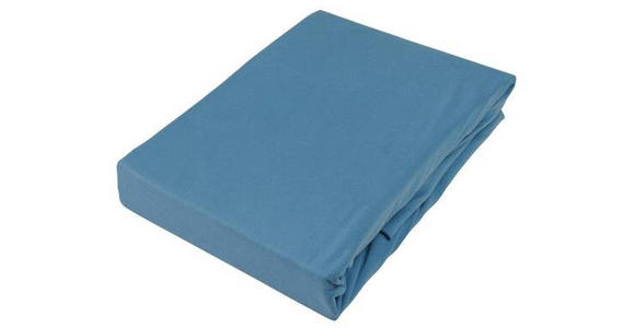BOXSPRING-SPANNLEINTUCH 90/220 cm  - Blau, KONVENTIONELL, Textil (90/220cm) - Novel