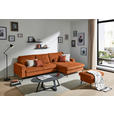 ECKSOFA in Cord Terracotta  - Terracotta/Schwarz, Design, Textil/Metall (302/180cm) - Venda