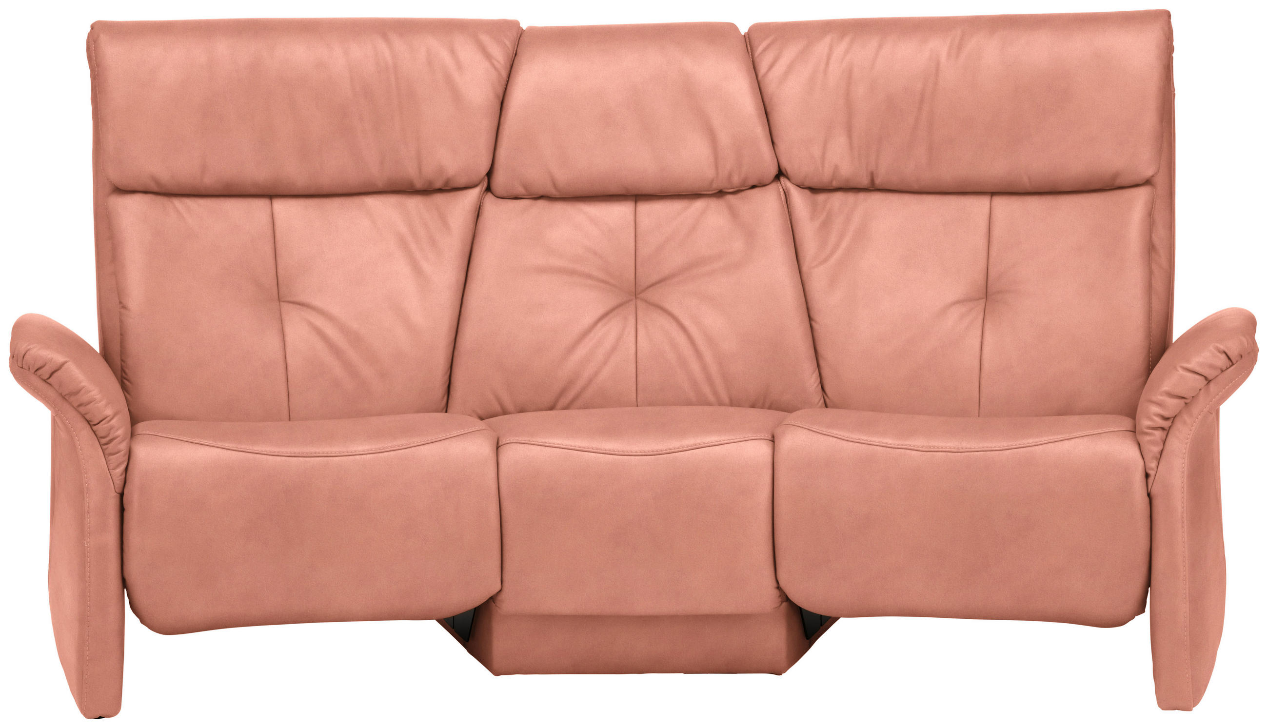 TRAPEZSOFA in Echtleder Koralle  - Koralle/Naturfarben, KONVENTIONELL, Leder/Holz (208/103/105cm) - Himolla Komfortklass