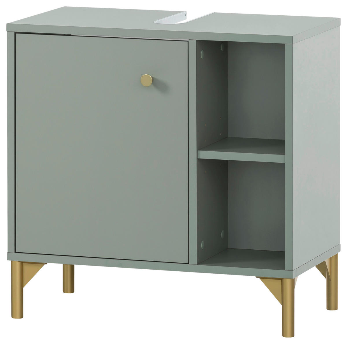 WASCHBECKENUNTERSCHRANK 60,2/60,3/33,10 cm  - Pastellgrün/Goldfarben, MODERN, Holzwerkstoff/Kunststoff (60,2/60,3/33,10cm) - Stylife