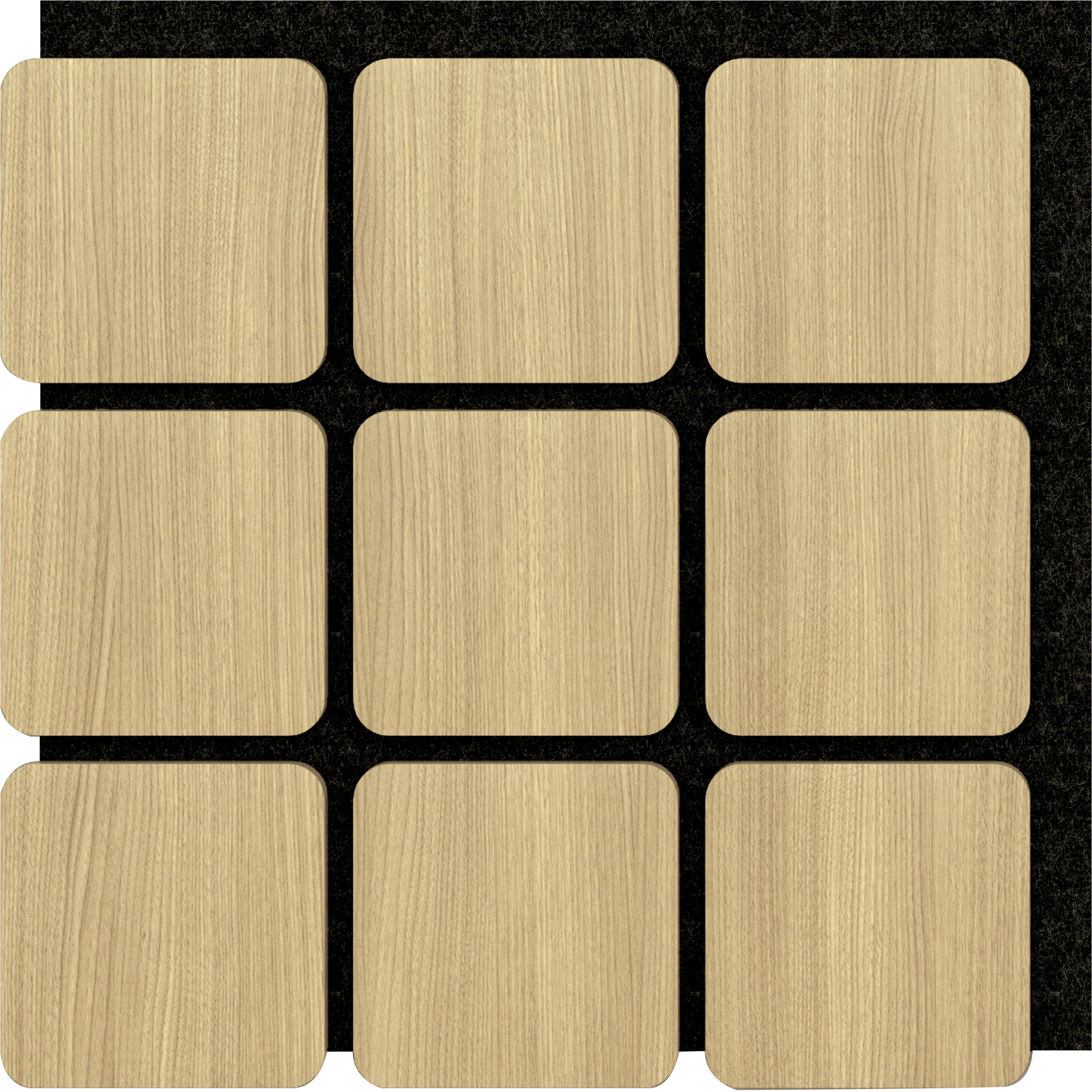 AKUSTICKÝ PANEL 60/58.5/1.8 cm  - svetlohnedá/farba duba, Basics, kompozitné drevo/plast (60/58.5/1.8cm)