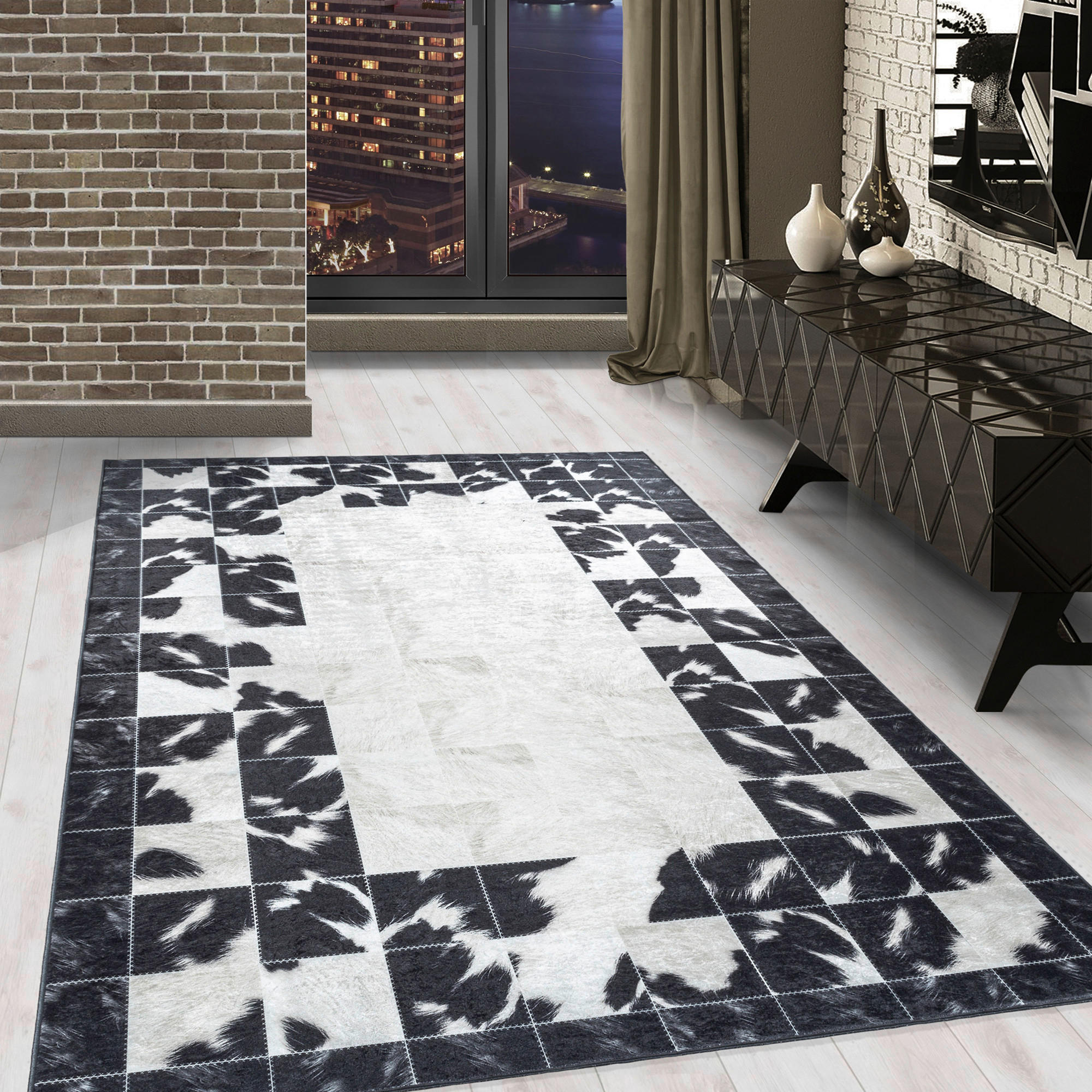 FLACHWEBETEPPICH 160/230 cm Fiesta Creme, Schwarz  - Creme/Schwarz, Design, Leder/Textil (160/230cm) - Novel
