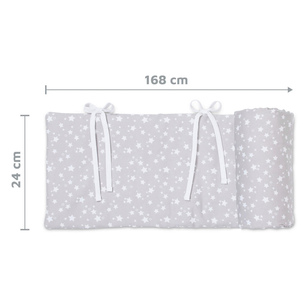 Nestchen Pique Babybay  168/2/24 cm   - Weiß/Grau, Basics, Textil (168/2/24cm) - Babybay