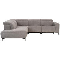 ECKSOFA in Flachgewebe Dunkelgrau  - Dunkelgrau/Schwarz, Design, Textil/Metall (238/290cm) - Pure Home Lifestyle