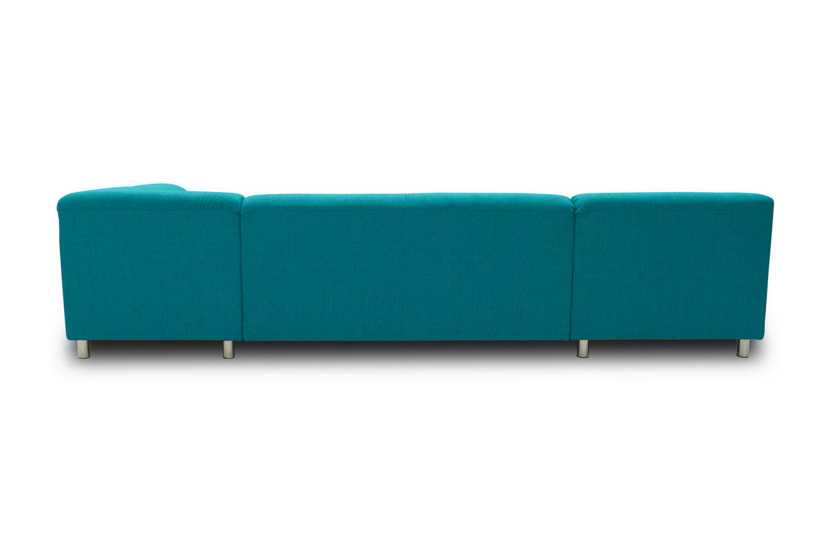 WOHNLANDSCHAFT Petrol Webstoff  - Chromfarben/Petrol, KONVENTIONELL, Textil/Metall (150/308/194cm) - MID.YOU