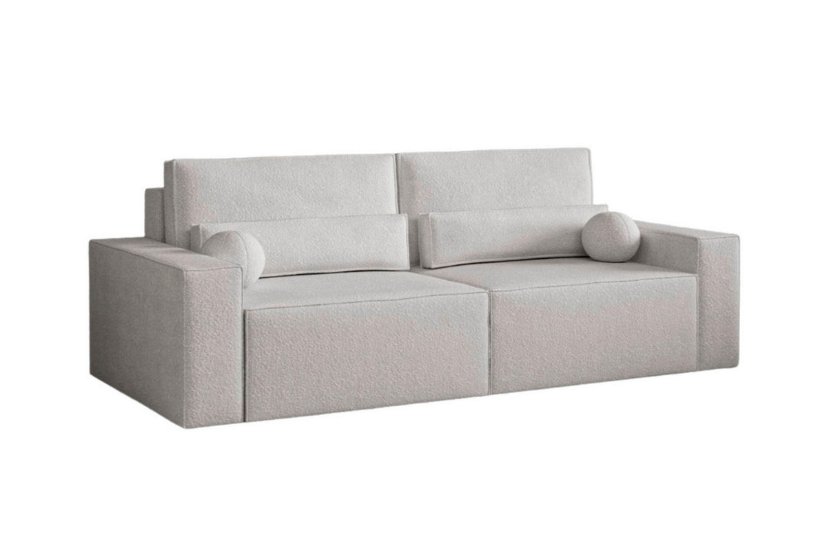 SCHLAFSOFA BRAZIL SOFA in Bouclé Hellgrau  - Silberfarben/Hellgrau, Design, Textil (248/92/110cm) - MID.YOU
