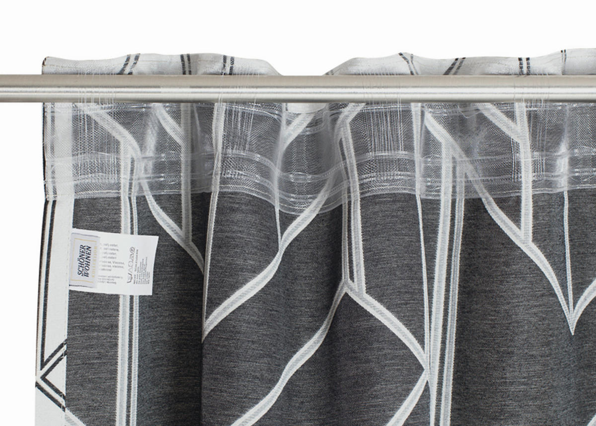 FERTIGVORHANG  blickdicht  130/250 cm   - Creme/Grau, Basics, Textil (130/250cm) - Schöner Wohnen