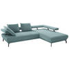 ECKSOFA in Chenille Türkis  305/224 cm  - Türkis/Schwarz, Design, Textil/Metall (305/224cm) - Dieter Knoll