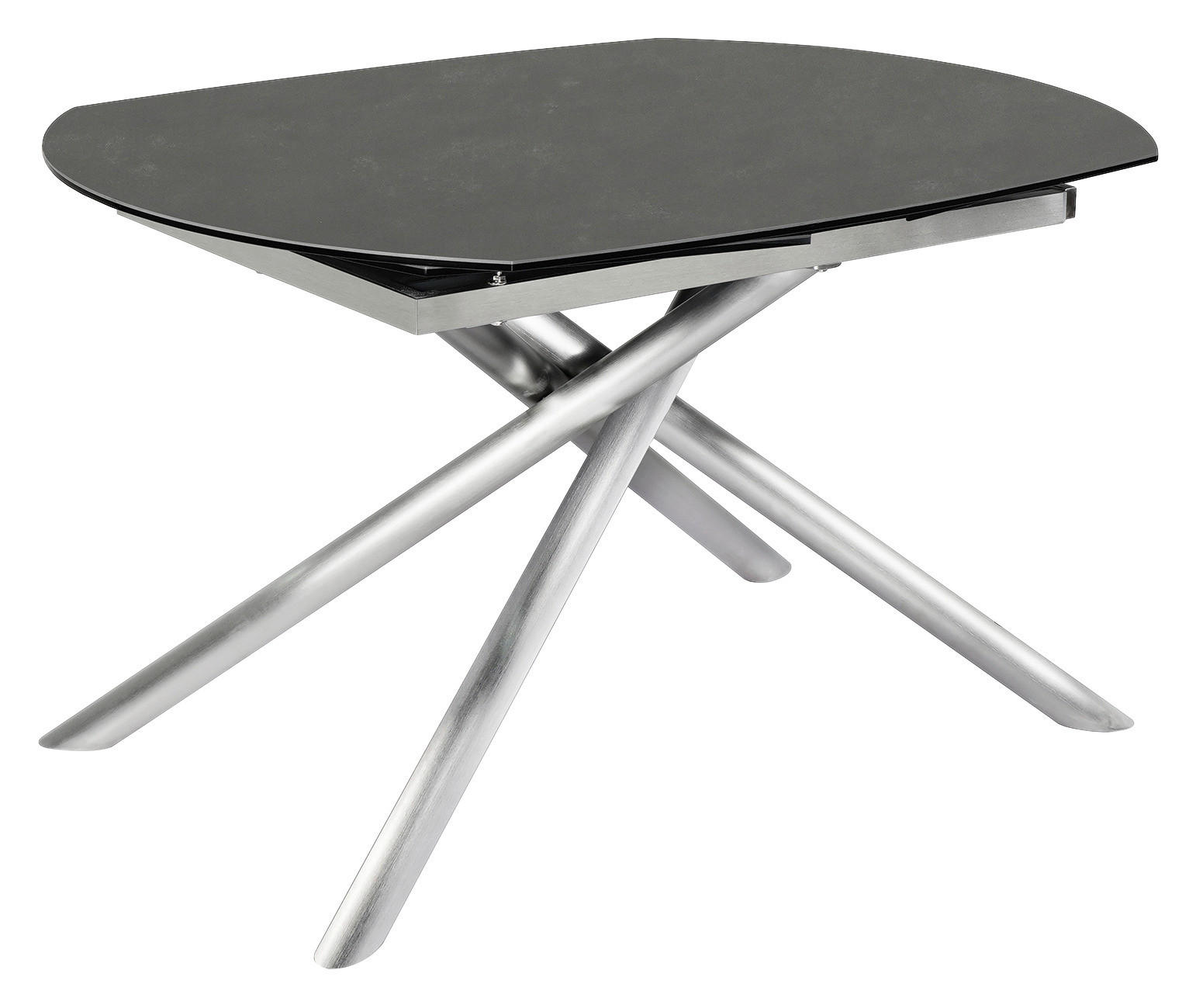 Novel Esstisch Anthrazit, Edelstahl 100x77x130-190 cm