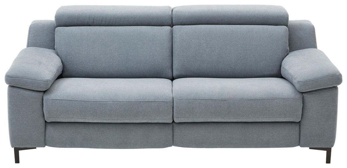 2,5-SITZER Chenille Pastellblau  - Pastellblau/Schwarz, Design, Textil/Metall (188/104/104cm) - Valdera