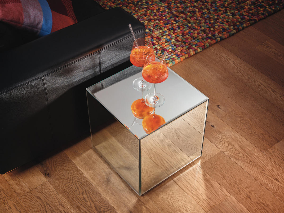 BEISTELLTISCH 40/40/45 cm Klar rechteckig  - Klar, MODERN, Glas/Holzwerkstoff (40/40/45cm) - Milino