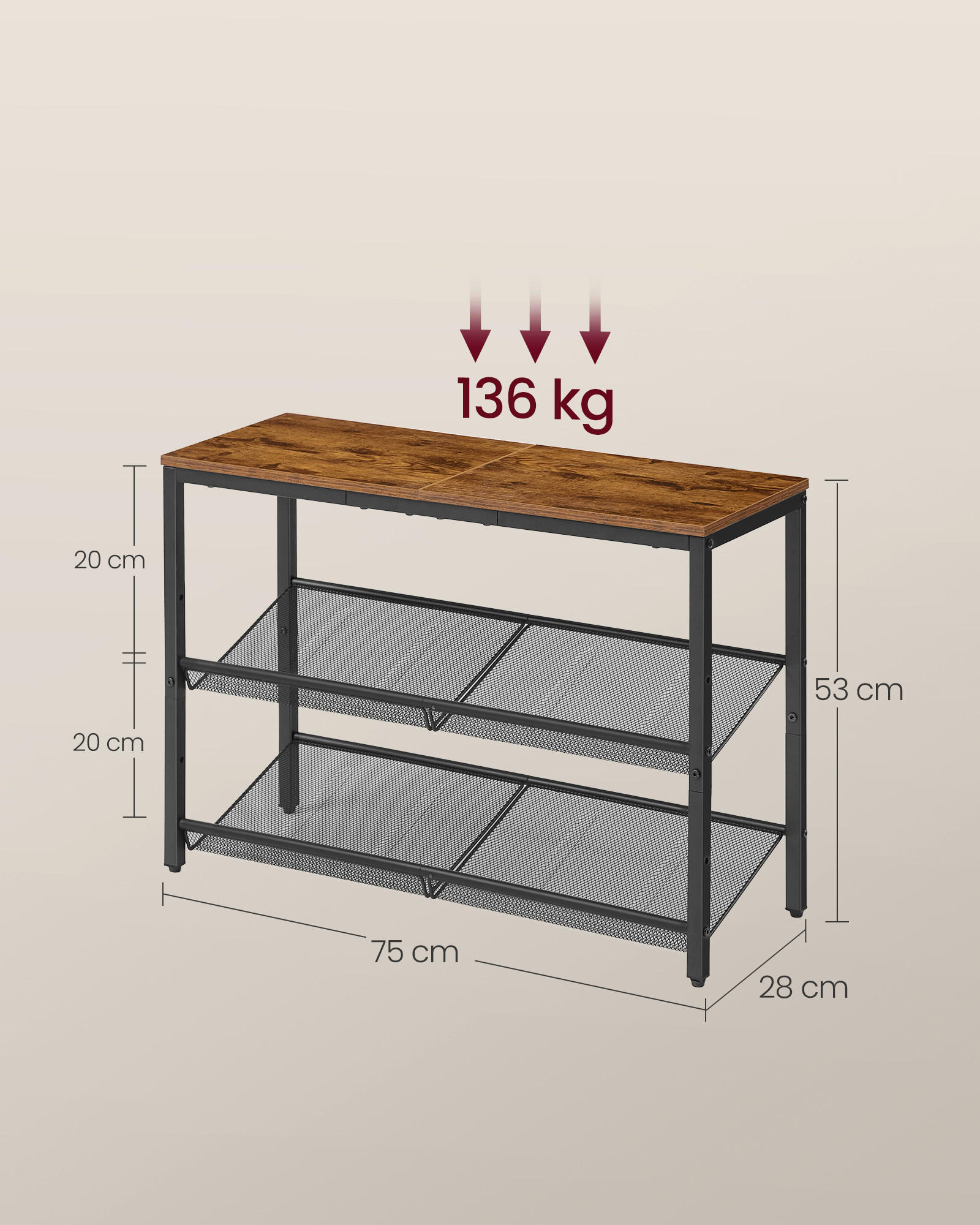 Thumbnail - Boxxx Schuhregal, Braun, Schwarz, Metall, Holzwerkstoff, 75x53x28 cm, Typenauswahl, stehend, Garderobe, Schuhaufbewahrun...