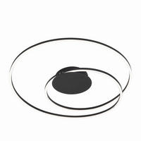 LED-DECKENLEUCHTE Holy 49/7,5 cm   - Schwarz, Design, Metall (49/7,5cm) - Fischer & Honsel