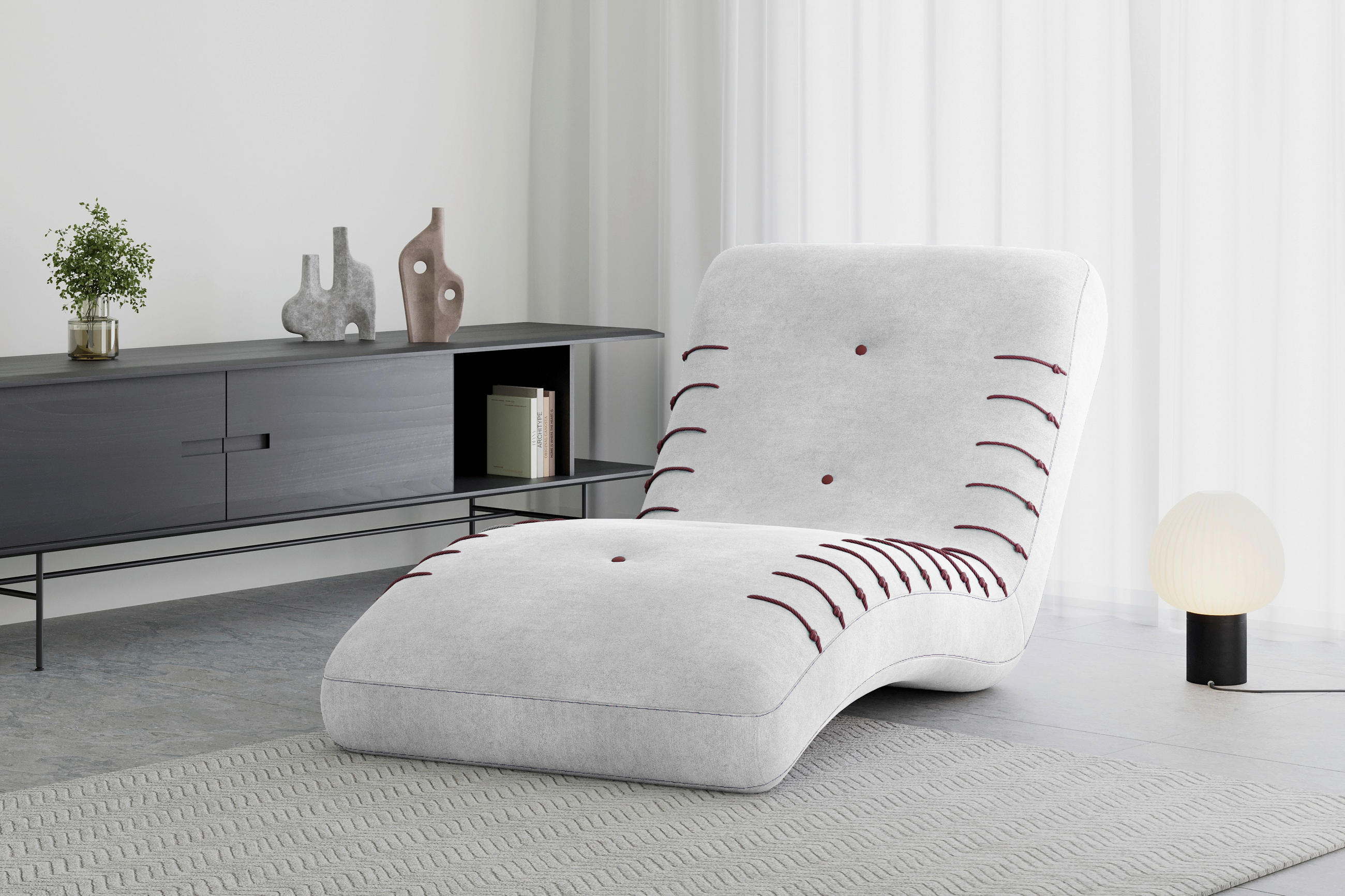 LIEGE STRIPE Hellgrau  - Hellgrau/Schwarz, Design, Kunststoff/Textil (83/80/172cm) - MID.YOU