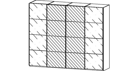 SCHWEBETÜRENSCHRANK 271/223/68 cm 4-türig Weiß - Chromfarben/Weiß, Design, Glas/Holzwerkstoff (271/223/68cm) - Novel