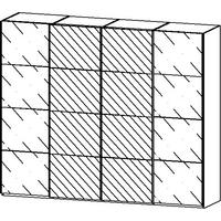 SCHWEBETÜRENSCHRANK 271/223/68 cm 4-türig Grau  - Chromfarben/Grau, Design, Glas/Holzwerkstoff (271/223/68cm) - Novel