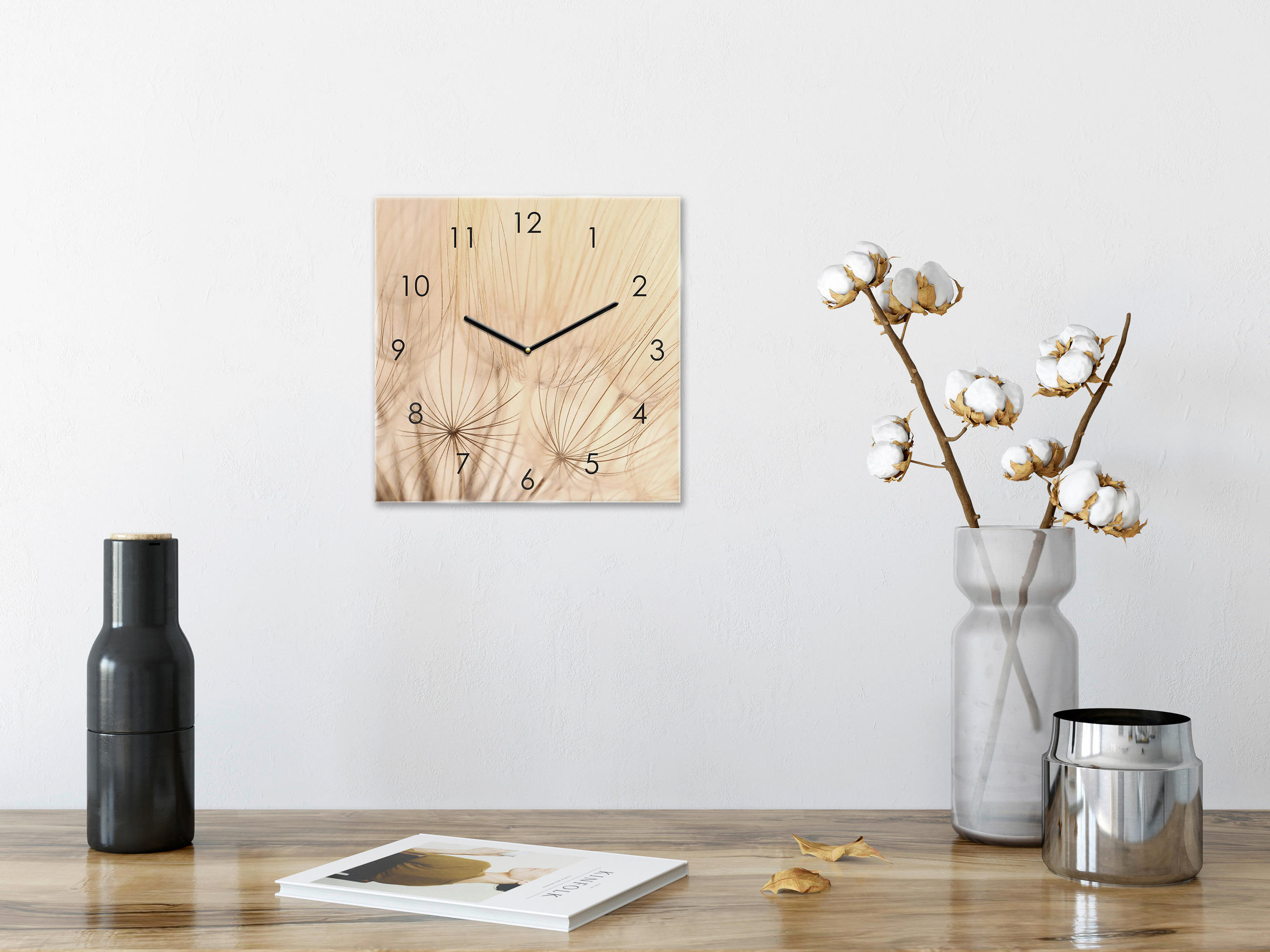 WANDUHR  Naturfarben  - Naturfarben, Natur, Glas (20/20/3,1cm) - Euroart