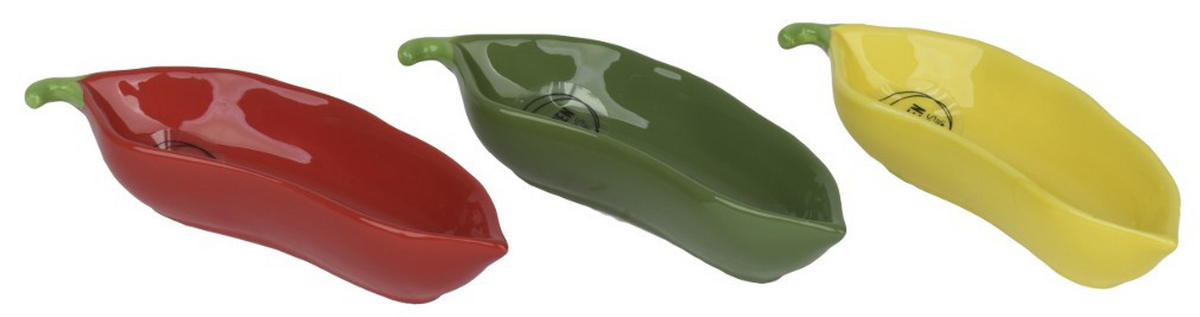 SERVIERSCHALENSET   - Dunkelgrün/Gelb, LIFESTYLE, Keramik (15,20/5,00/3,00cm)