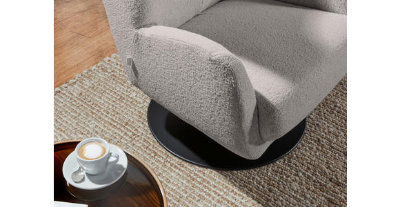 OHRENSESSEL Flachgewebe Grau  - Schwarz/Grau, MODERN, Textil/Metall (80/110/80cm) - Landscape