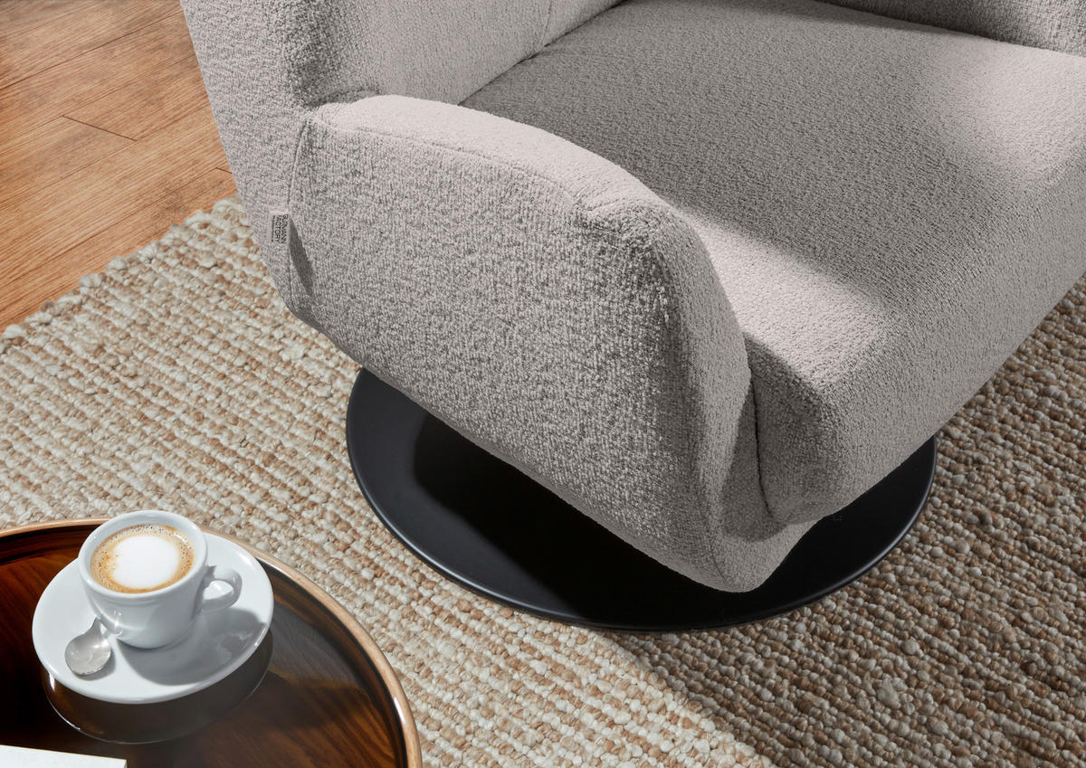 OHRENSESSEL Flachgewebe Grau  - Schwarz/Grau, MODERN, Textil/Metall (80/110/80cm) - Landscape