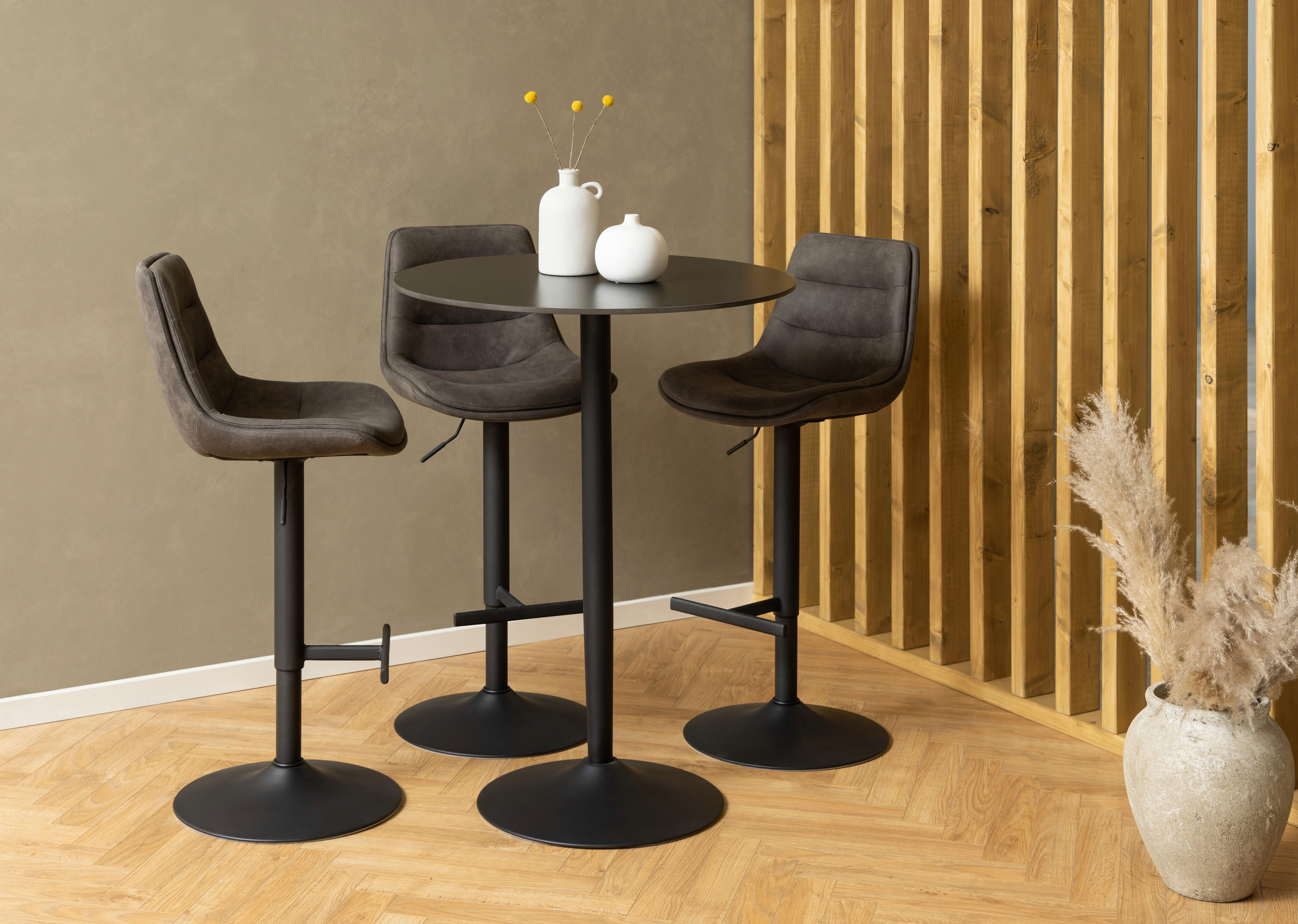 MASĂ DE BAR din ceramică 80/80/105 cm   - negru, Design, ceramică/metal (80/80/105cm) - MID.YOU
