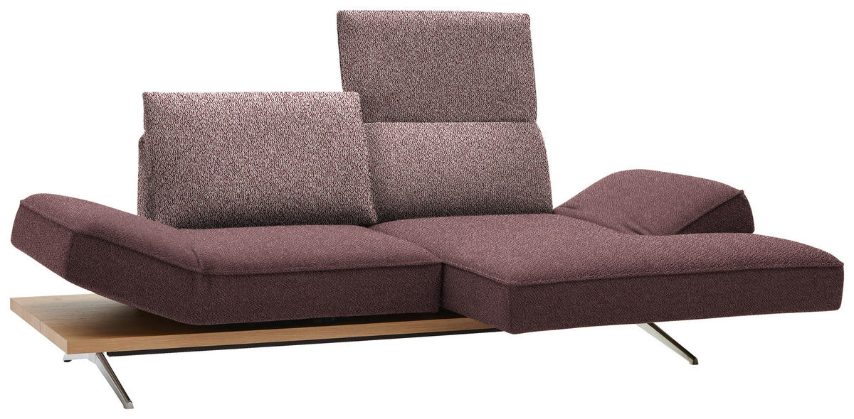 ECKSOFA in Flachgewebe Rosa  240/132 cm  - Chromfarben/Rosa, Design, Holz/Textil (240/132cm) - Koinor