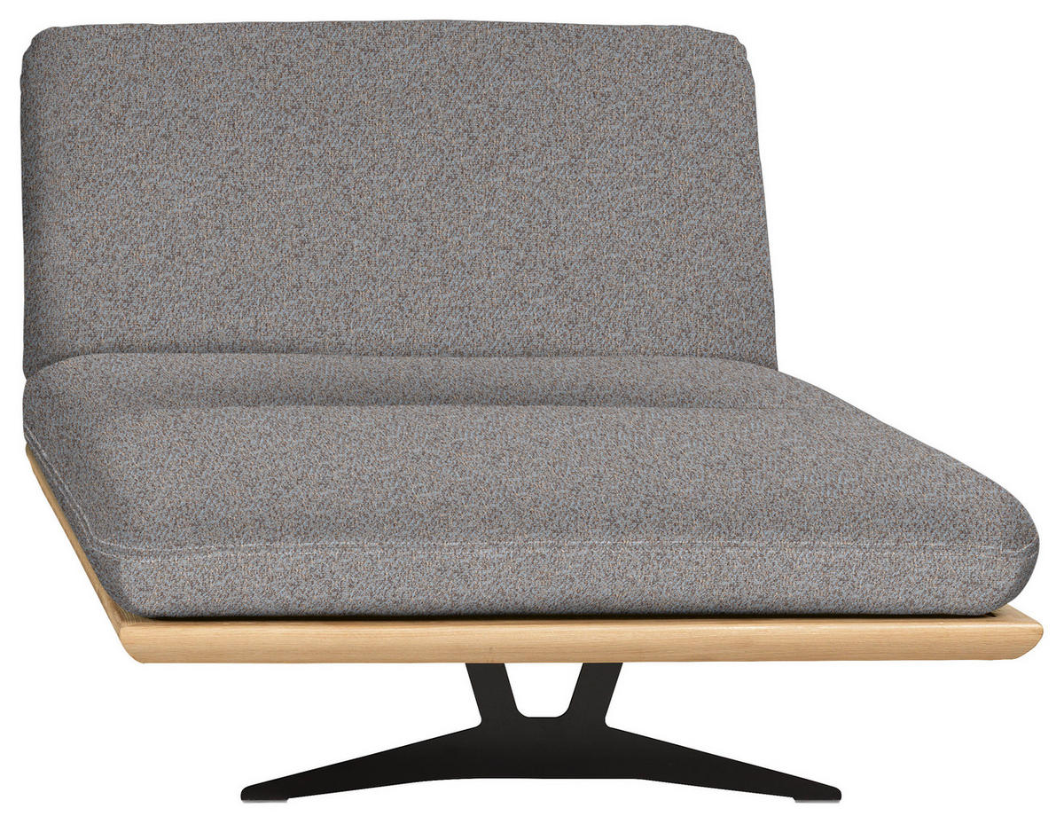 OTTOMANE Palermo Webstoff Blau, Braun  - Blau/Beige, Design, Holz/Textil (114/92/165cm) - Dieter Knoll