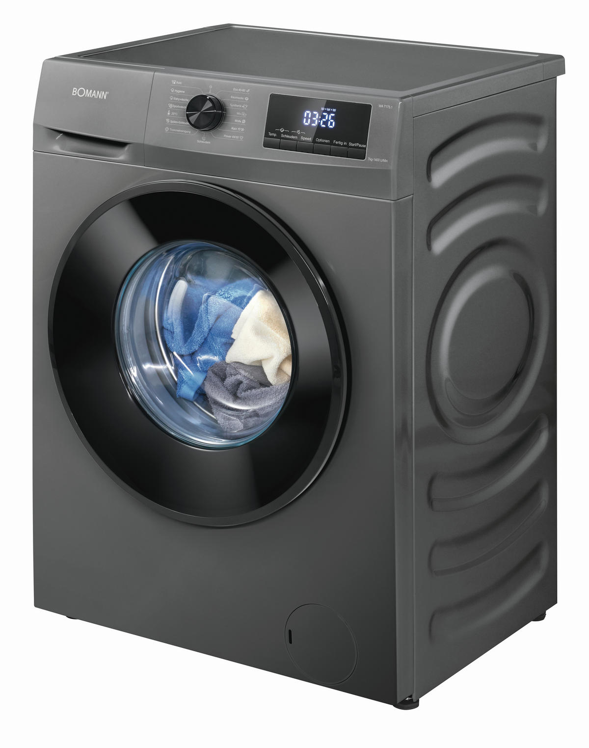 WASCHMASCHINE WA 7175.1  - Titanfarben, Trend, Metall (60,0/85,0/47,0cm) - Bomann