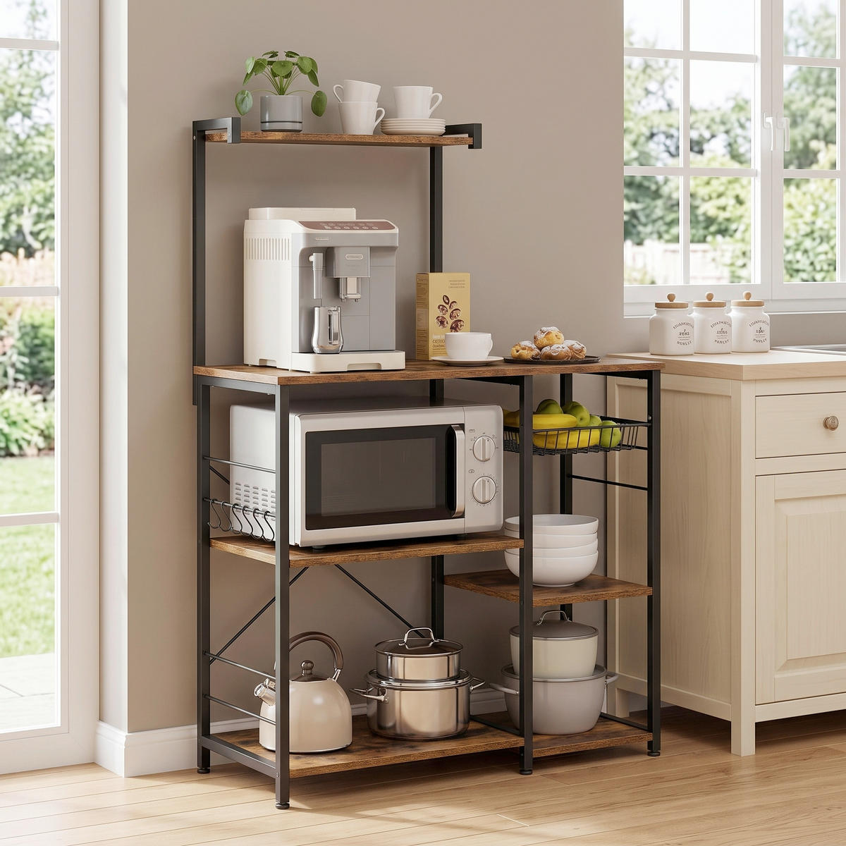 REGAL Schwarz, Dunkelbraun  - Dunkelbraun/Schwarz, Trend, Holzwerkstoff/Metall (90/132/40cm) - MID.YOU