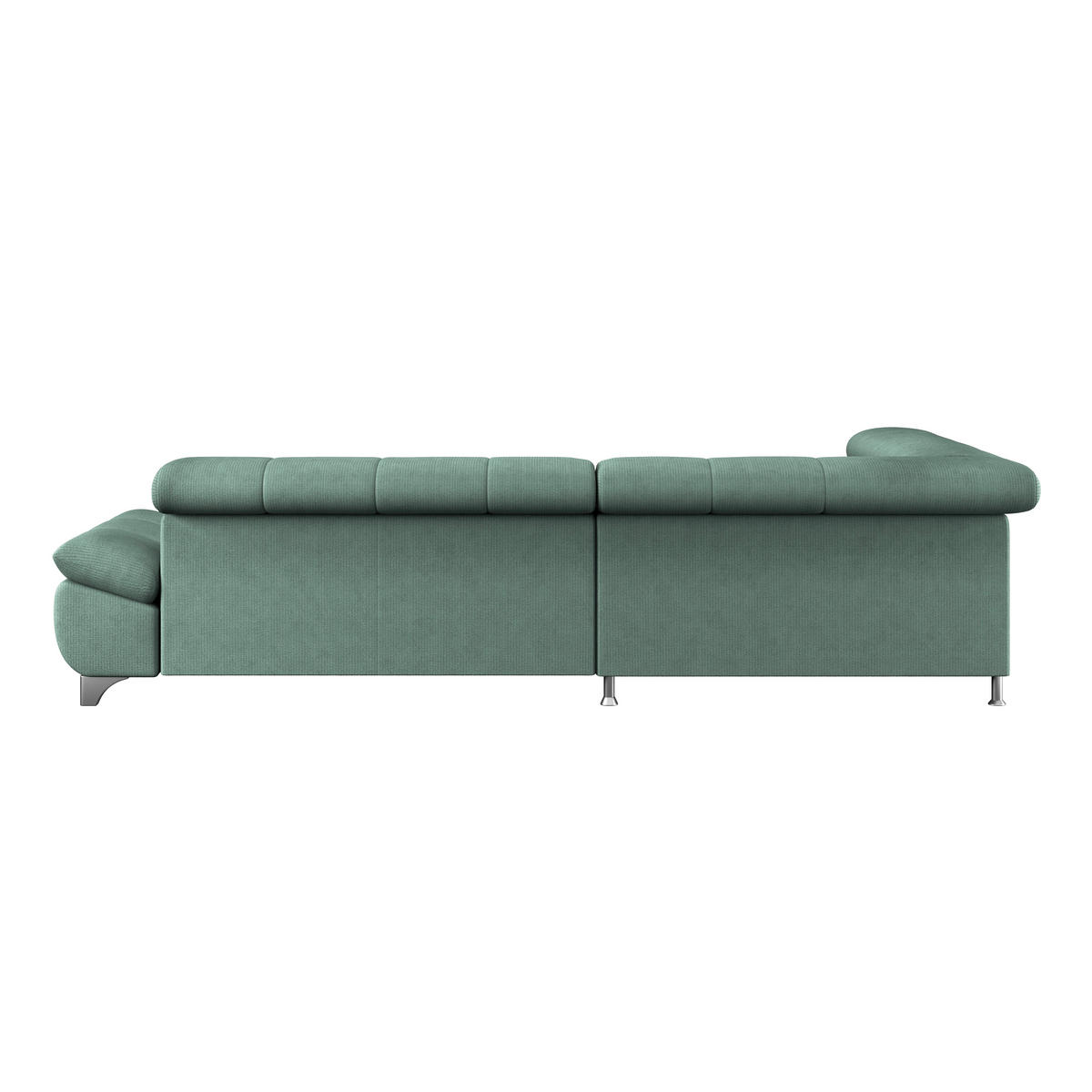 ECKSOFA Dunkelgrün Chenille  - Chromfarben/Dunkelgrün, KONVENTIONELL, Textil/Metall (234/312cm) - Livetastic