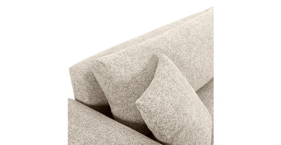 ECKSOFA Beige Flachgewebe Zierkissen, Rückenkissen, Bettkasten, Schlaffunktion, Rücken echt, Liegefläche im Originalstoff  - Beige/Schwarz, KONVENTIONELL, Kunststoff/Textil (145/285cm) - Carryhome